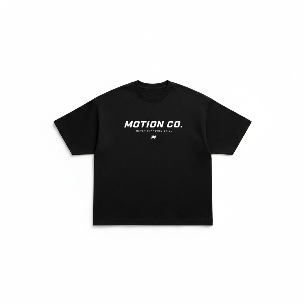 Motion Co. Oversized Graphic Tee in Black
